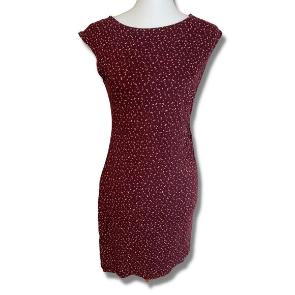 LOFT Ann Taylor Petites Women’s Red Flexible Dandelion Print Dress Size SP - Picture 1 of 9